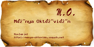 Mánya Oktávián névjegykártya